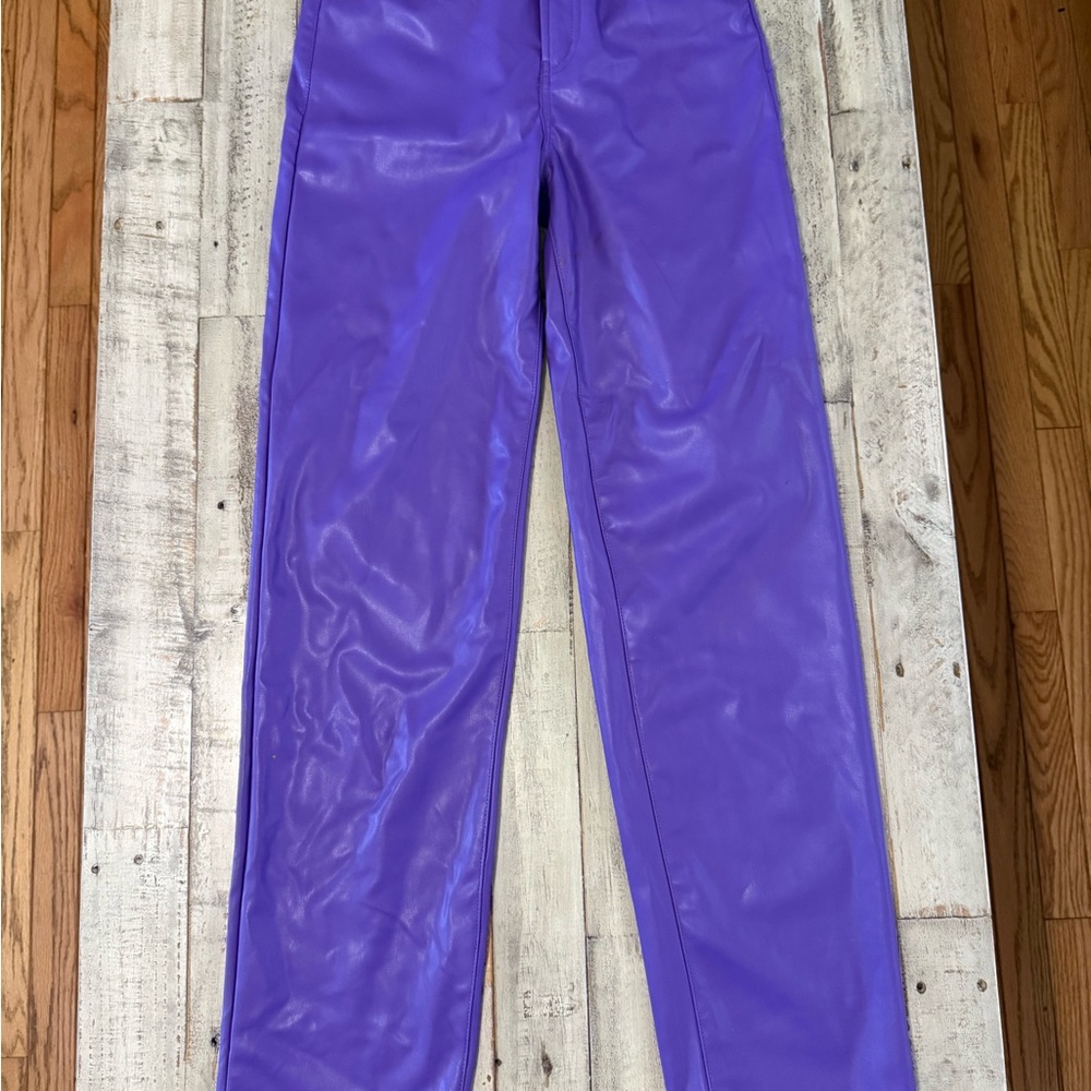 Divided Purple Leather Pants